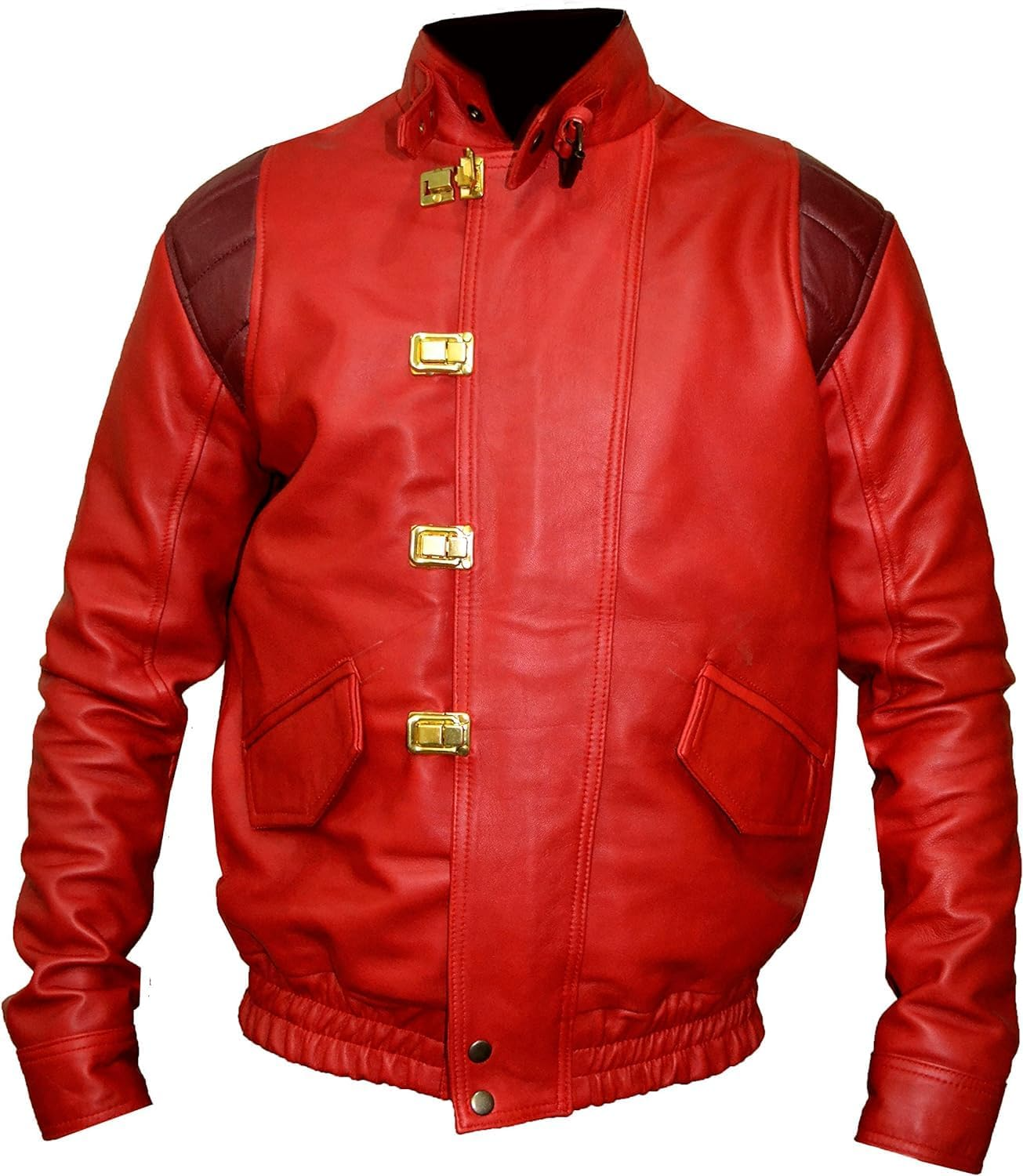 Men's Akira Shotaro Kaneda Red Capsule Logo Text Cosplay Faux Leather Jacket - Image 2