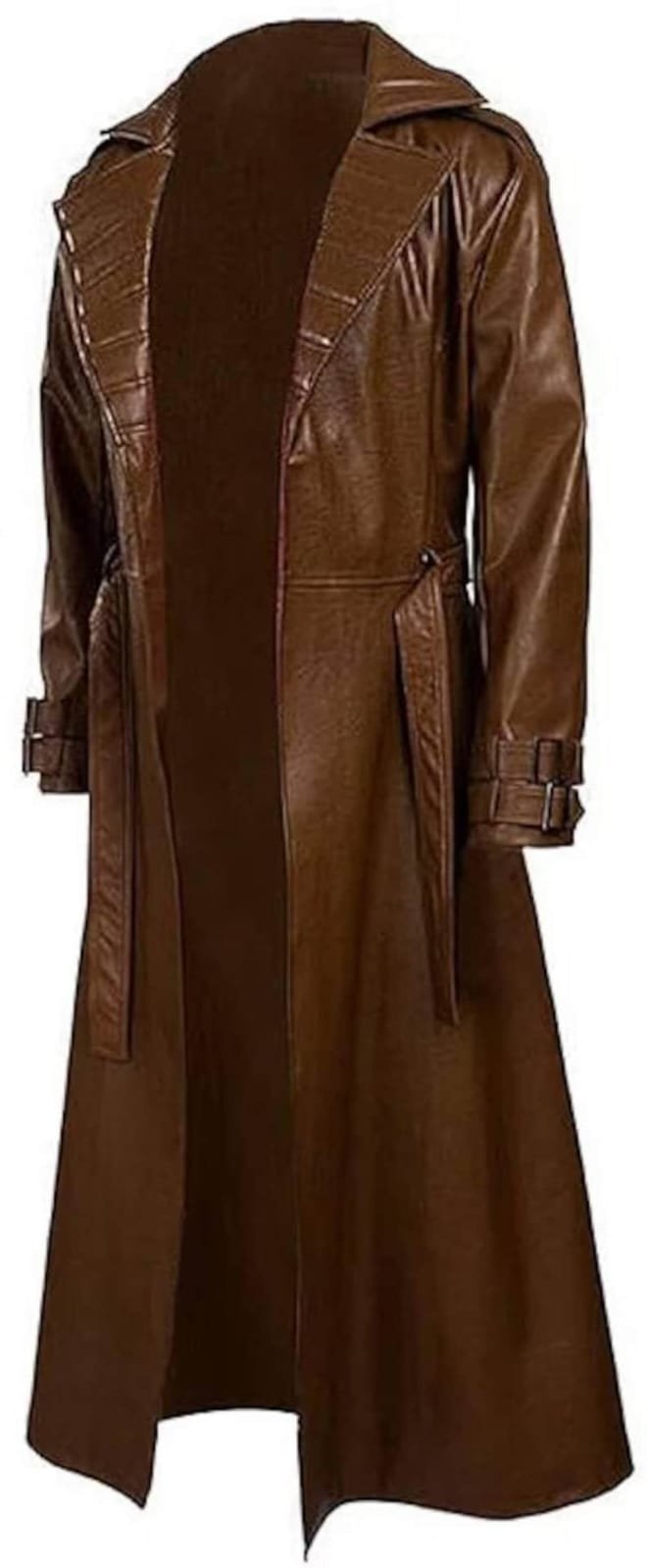 Handmade Brown Leather Trench Coat | Gambit X-Men Cosplay Costume - Image 5