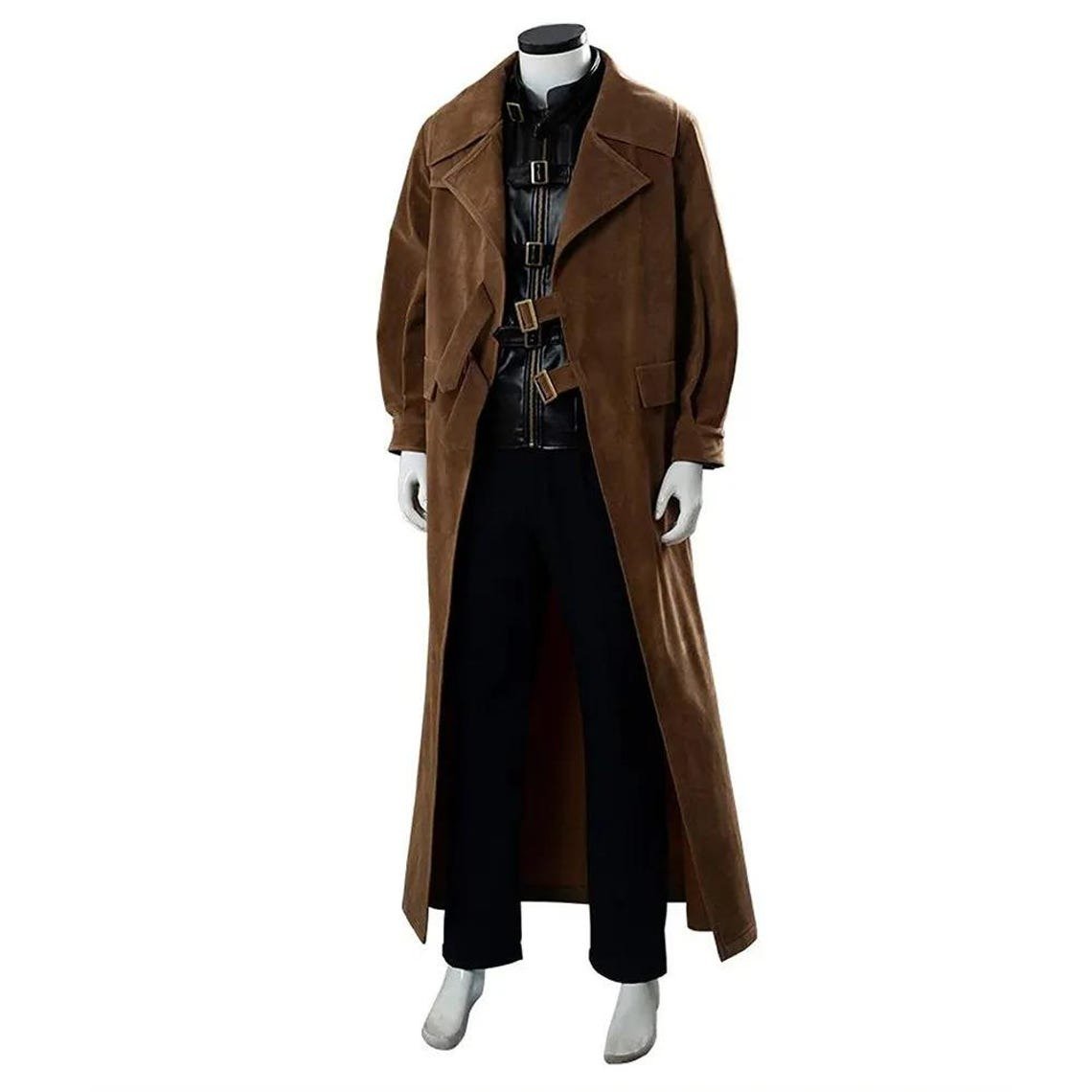 Mad-Eye Moody Cosplay Costume: Leather Vest & Distressed Trench Coat - Image 6